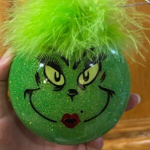 Green Grinch Christmas Ornament